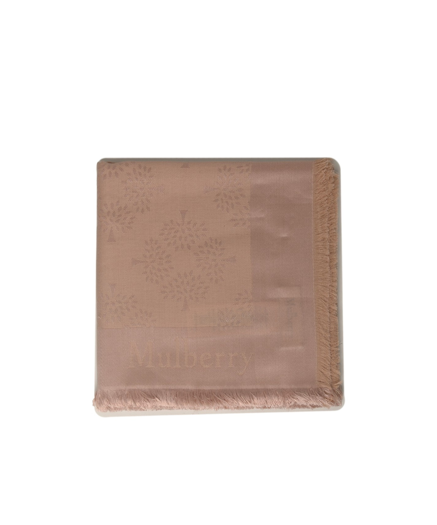 Mulberry Tree Square Monogram-pattern Scarf In Nude