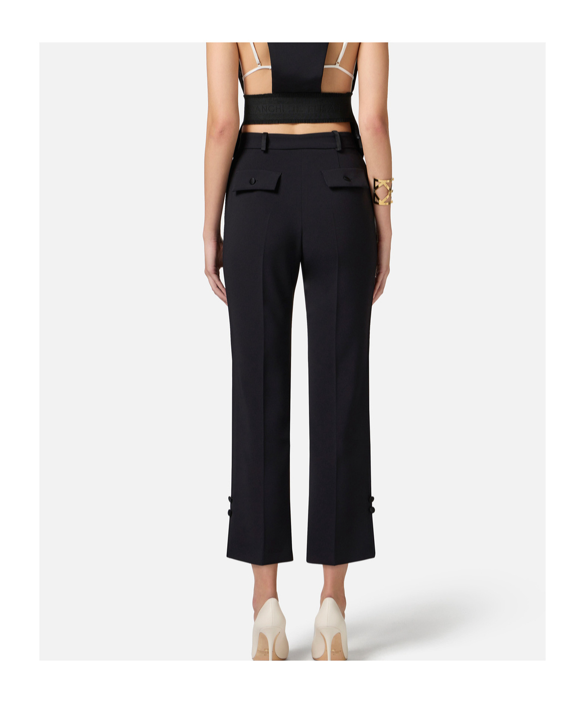 Elisabetta Franchi Women's Cropped Flared Trousers In Black