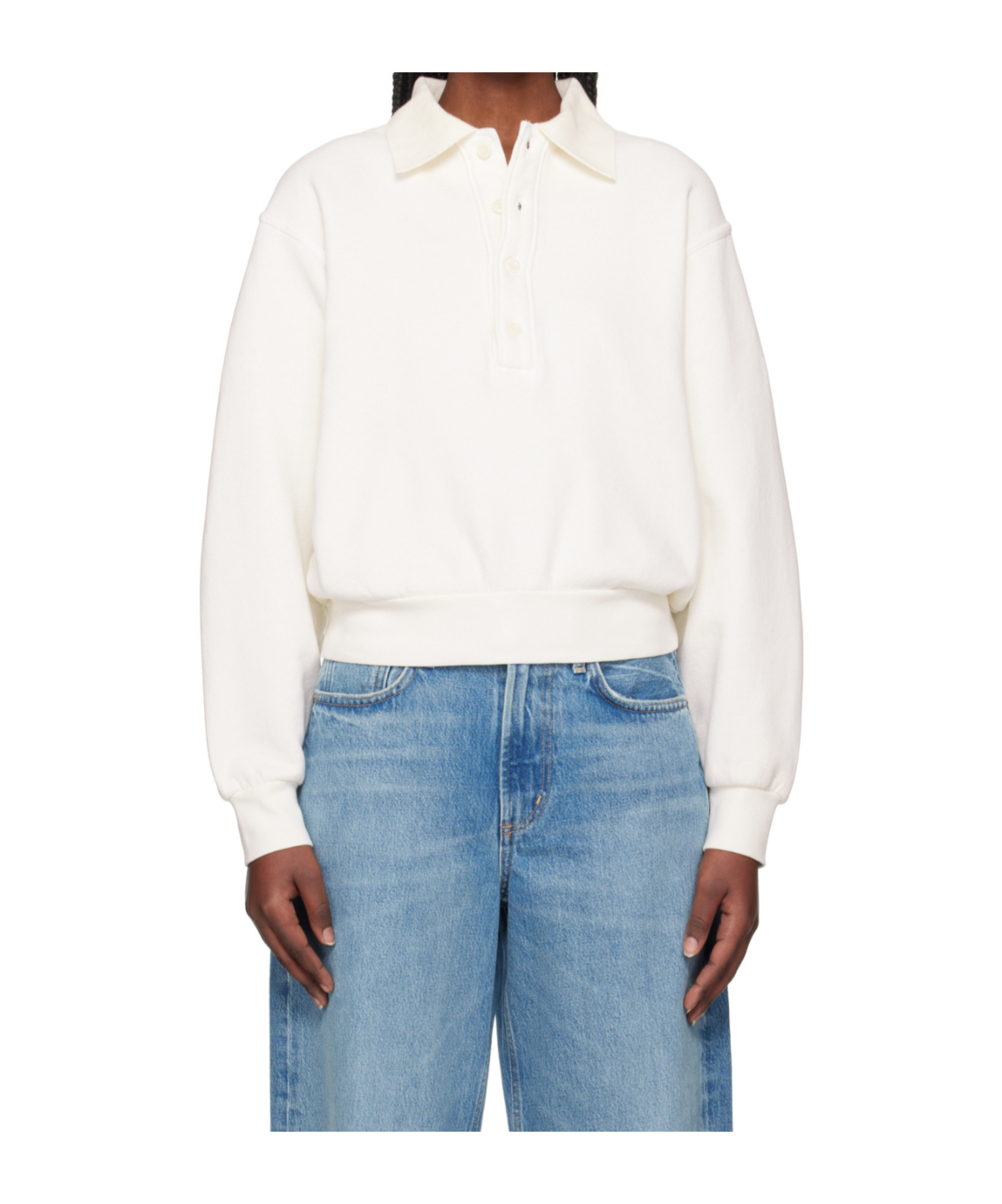 Citizen Of Humanity Remi Collared Sweatshirt In White