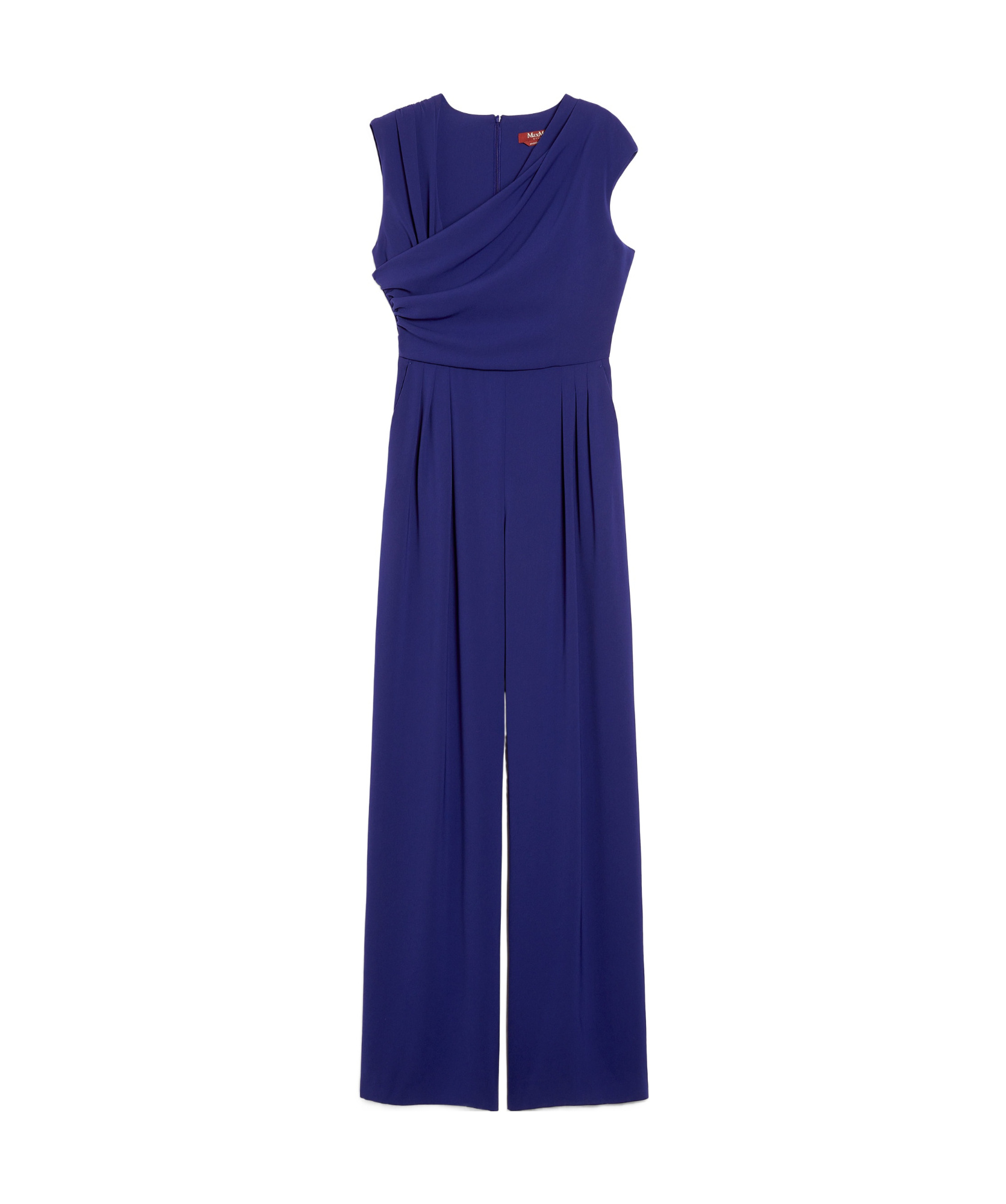 Max Mara Draped Jumpsuit In Blue