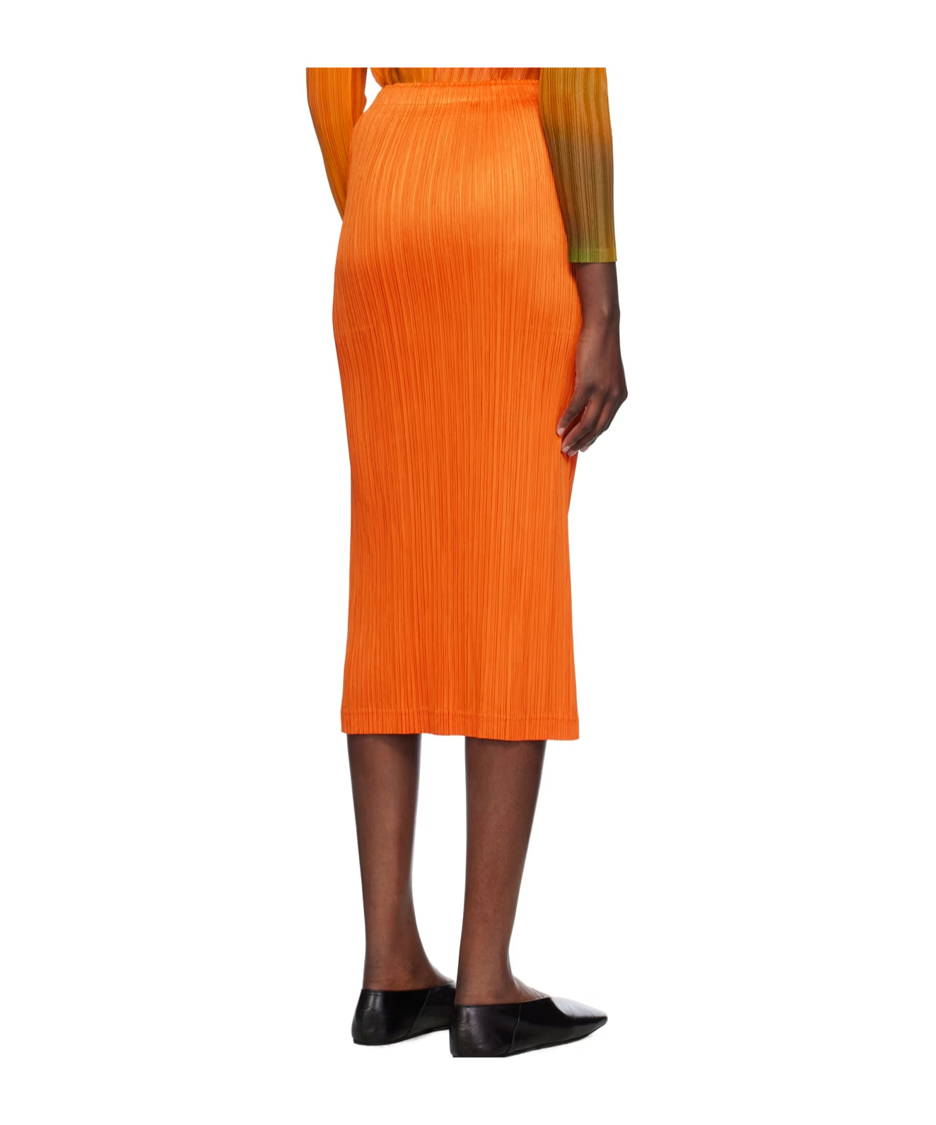 Issey Miyake Orange Thicker Bottoms 1 Midi Skirt In Orange