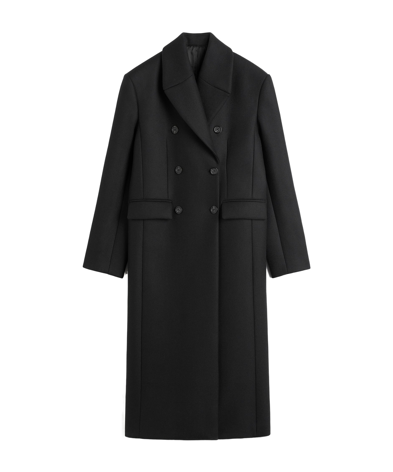 Totême Button Coat In Black