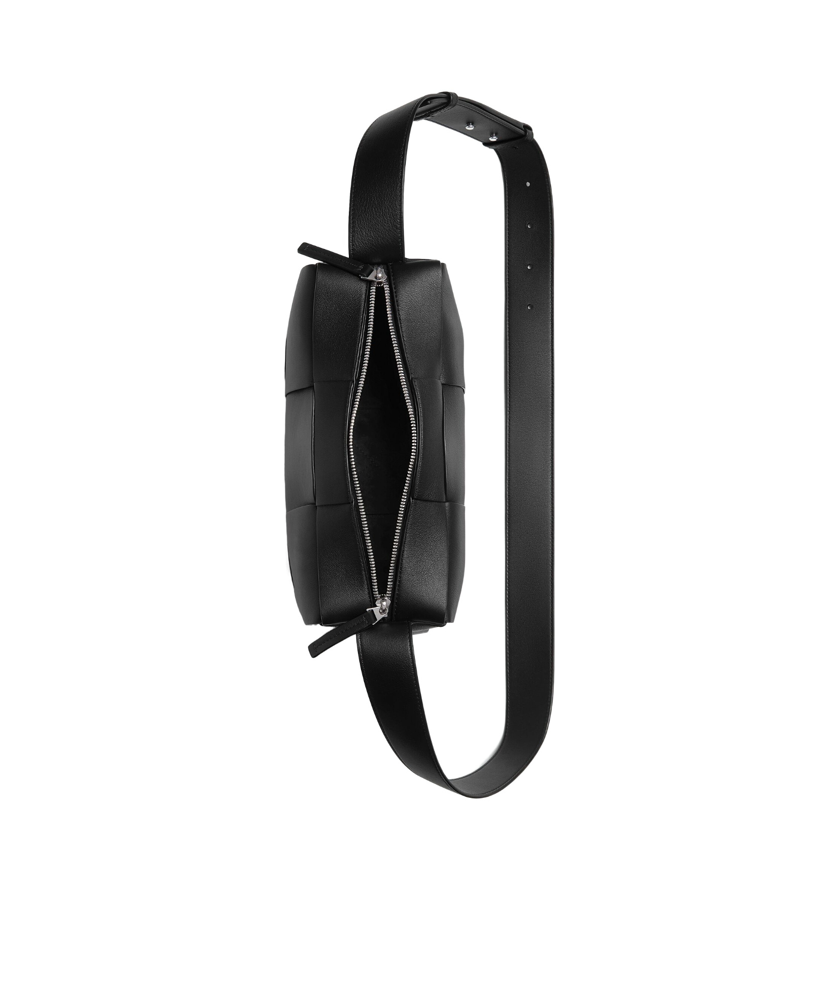 Bottega Veneta Zippered Shoulder Bag In Black