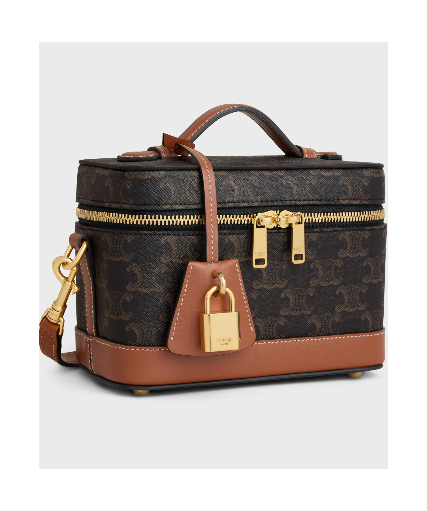 Celine Triomphe Shoulder Bag In Brown