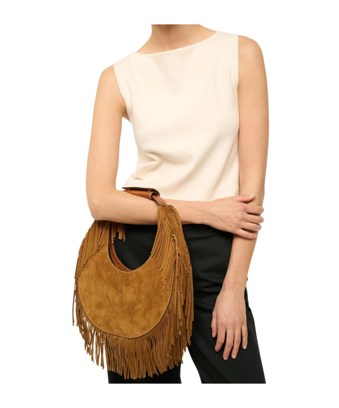 Shop Staud Moon Tote Bag In Tan