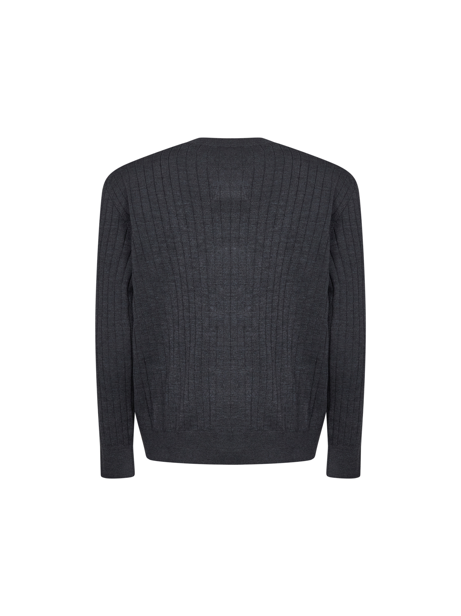 Bottega Veneta Grey Crewneck Cardigan With Front Button Closure And Ribbed Knit In Wool Man In Gray
