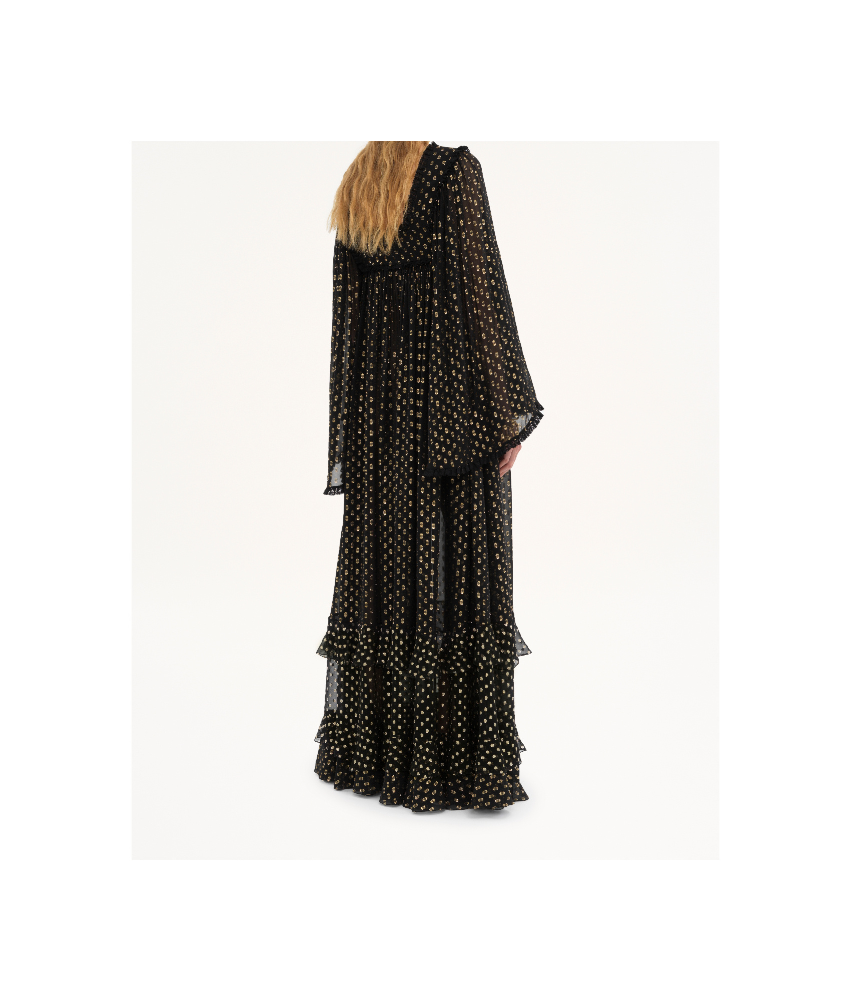 Shop Chloé Ruffled Extra-long Dress In Black