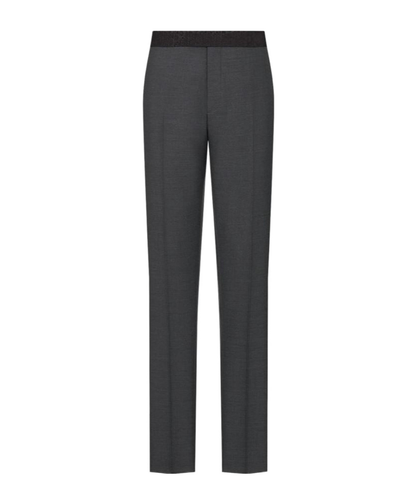 Dior Men Flared Virgin Wool And Silk Trouser In Black