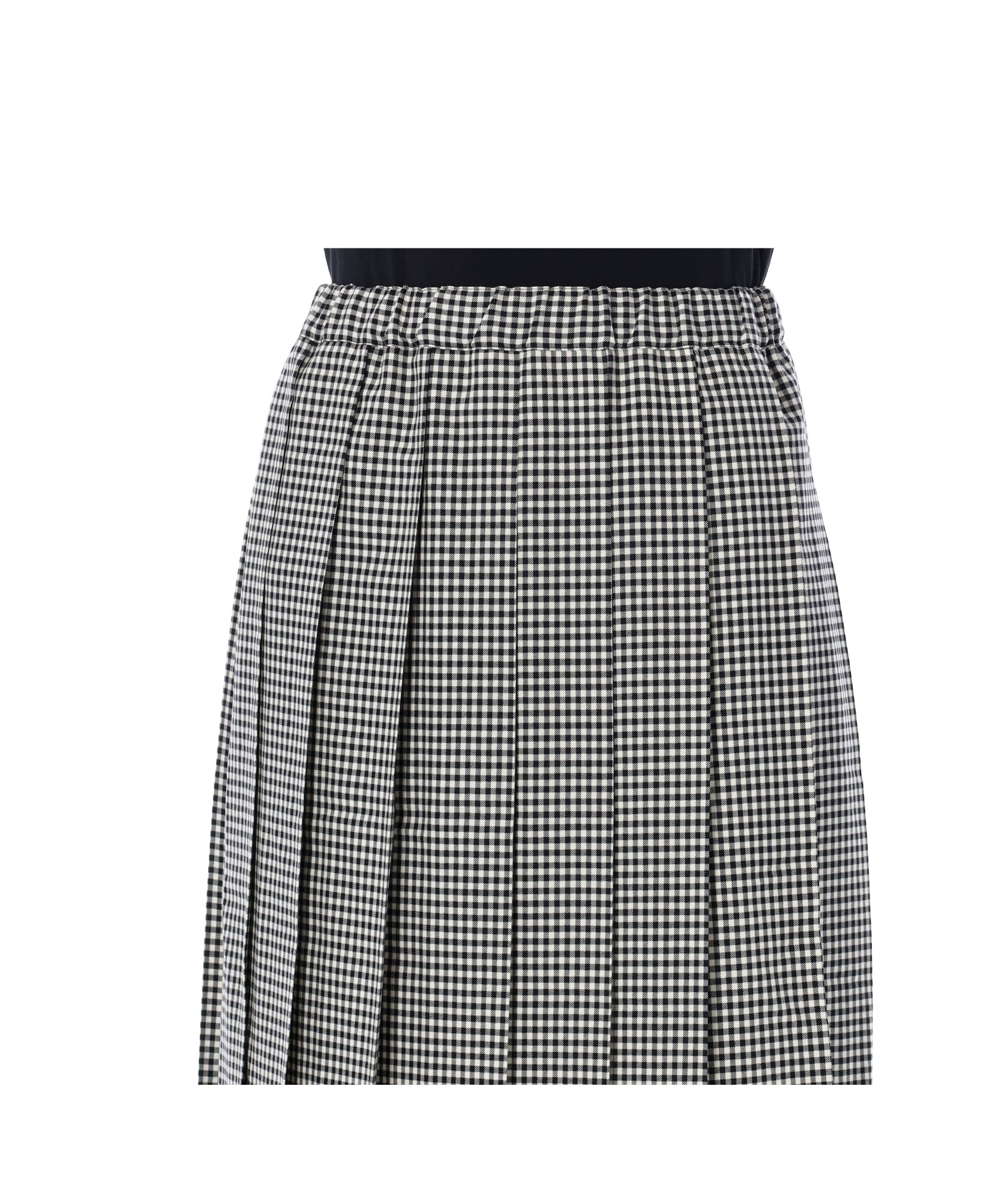 Shop Comme Des Garçons Comme Des Gar�ons Girl Ghingham Elasticated Waistband Midi Skirt In Gray