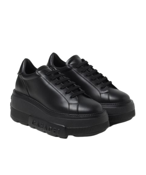 Casadei Low Top Platform Sneakers In Black