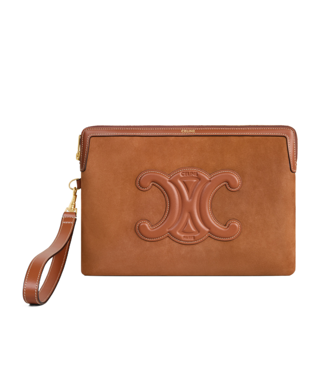 Celine Small Pouch With Strap Cuir Triomphe In Nubuck Calfskin