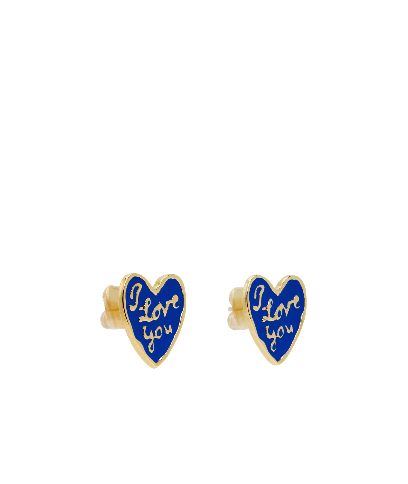 Chopova Lowena Heart-shaped Earrings In Blue