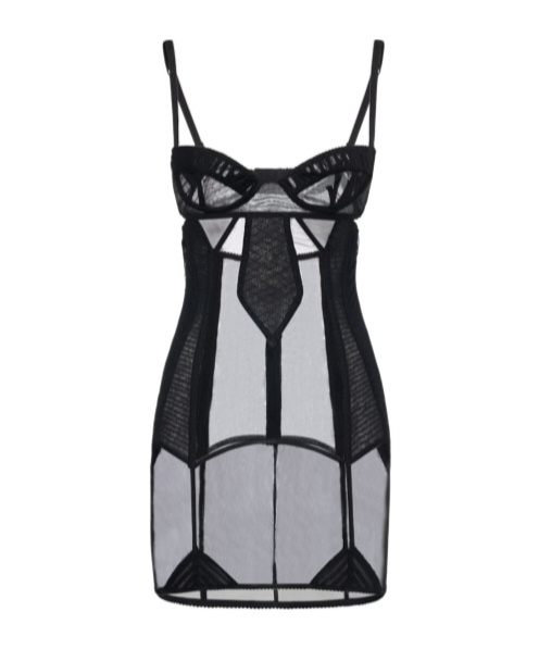 Dolce & Gabbana Stretch Tulle Mini Dress In Black