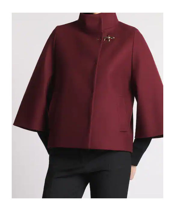 Fay Wool Cape Jacket In Red