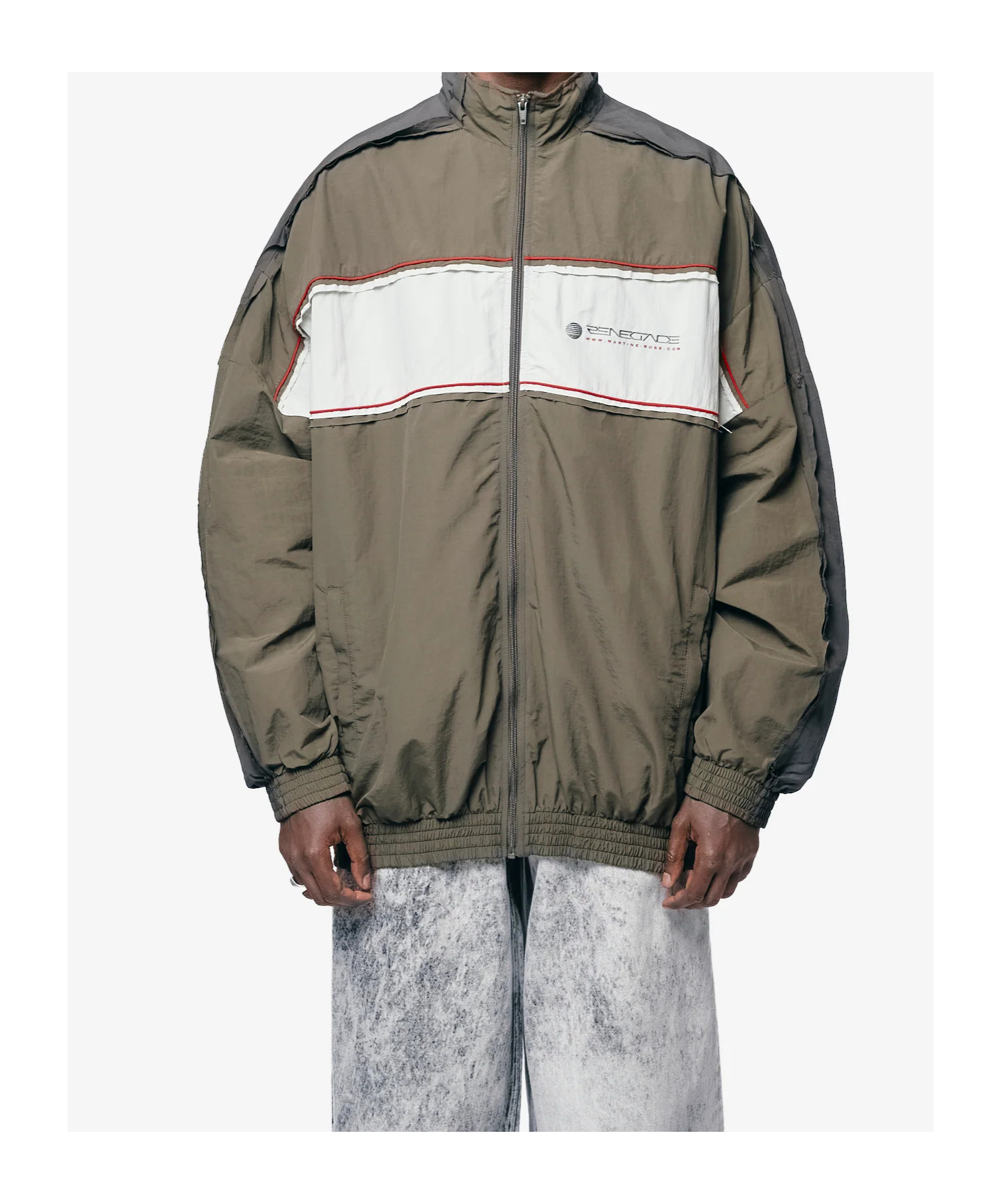 Martine Rose Layered Track Jacket In Gray