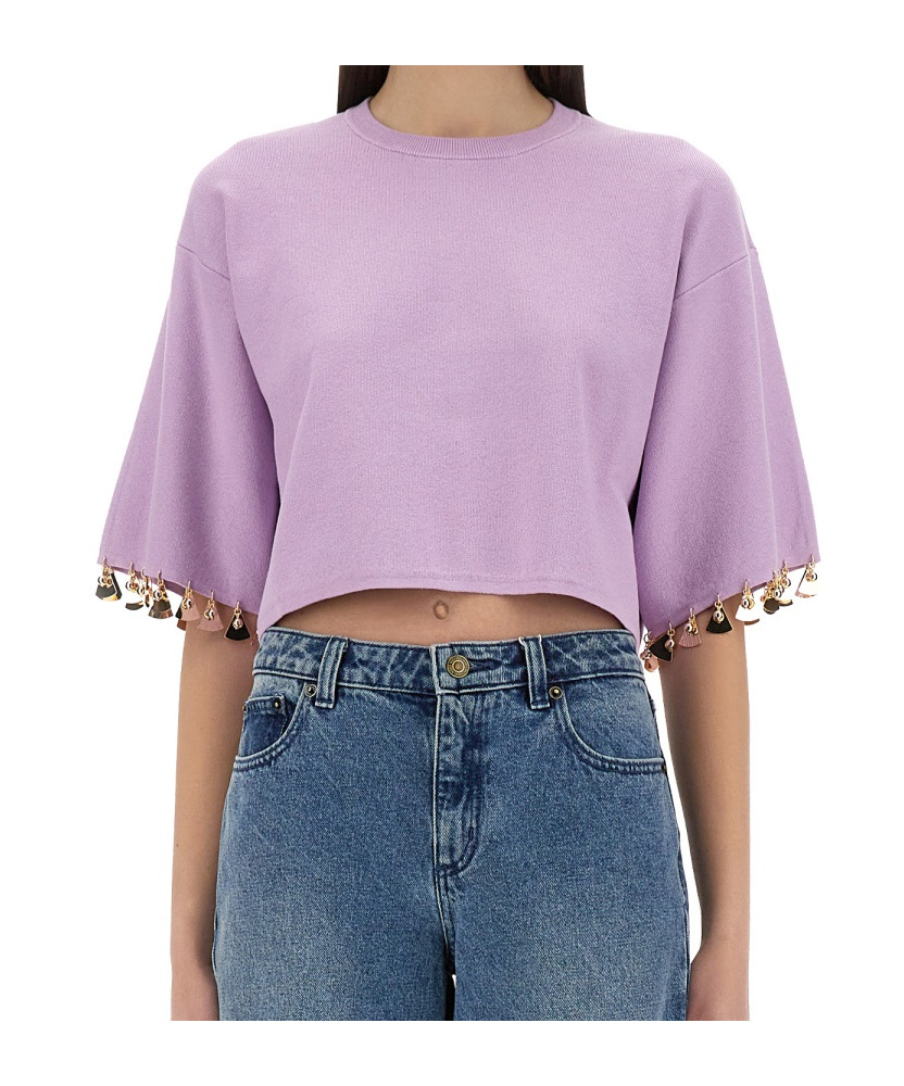 Rabanne Embellished Cropped T-shirt