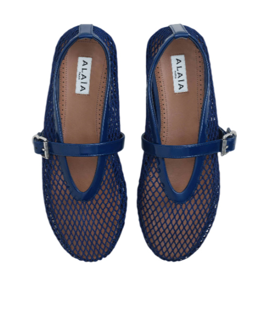 Alaïa Ballerina Flats Featuring Buckle Detail In Blue