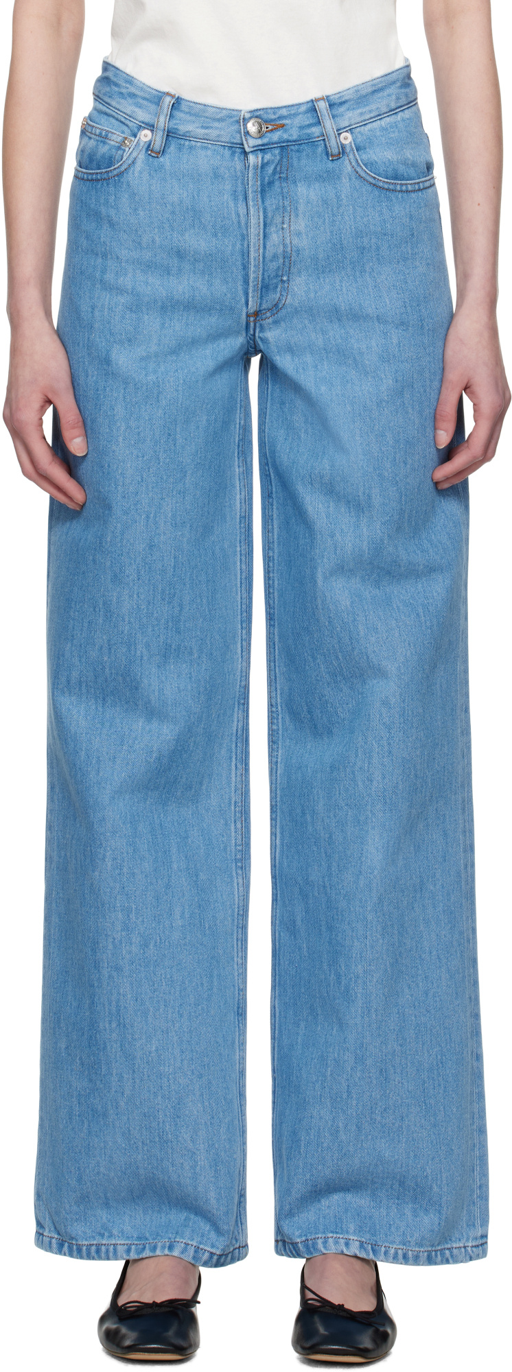 Apc Elisabeth Jeans Trousers Belt Loops In Blue