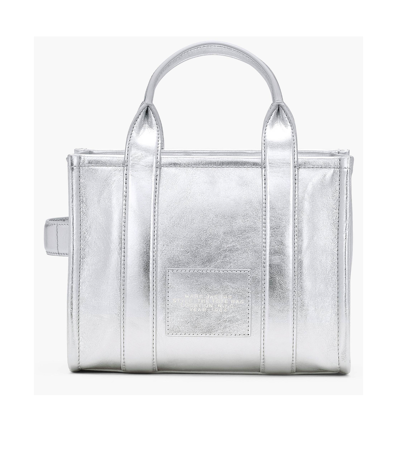Marc Jacobs The Metallic Leather Tote Bag In White