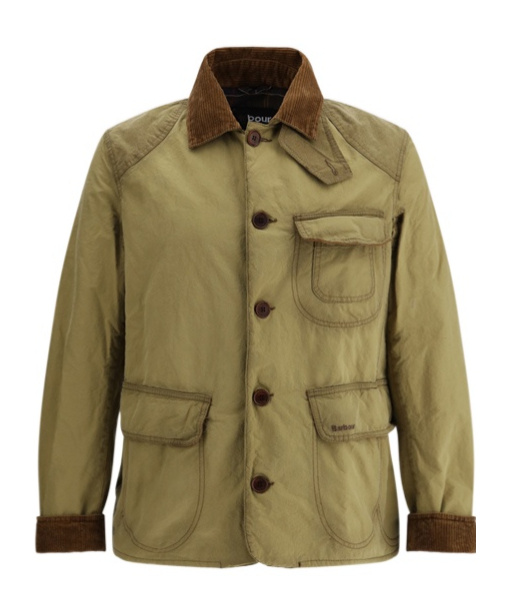 Shop Barbour Logo Embroidered Workwear Jacket In Green