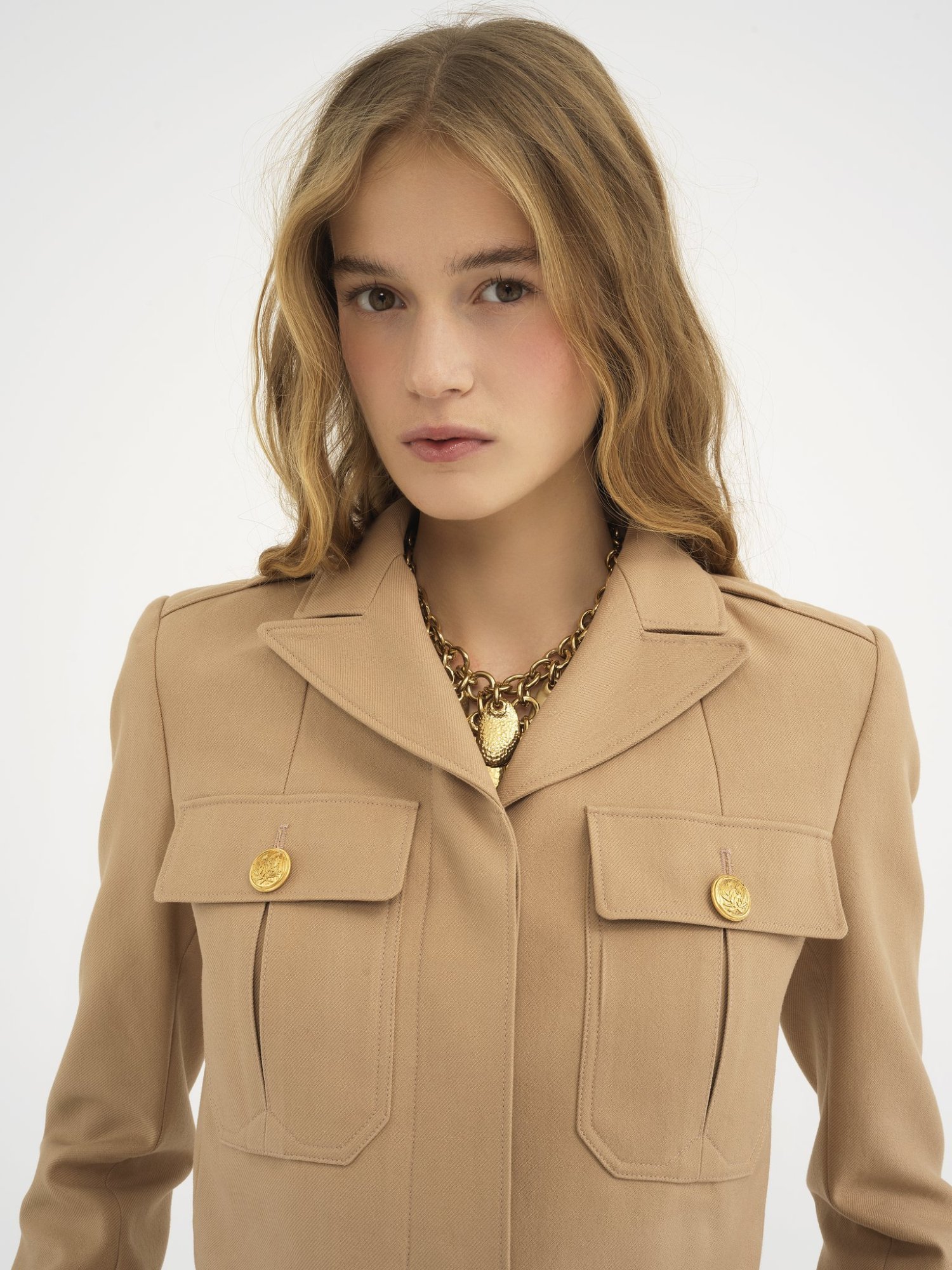 Chloé Long-sleeved Short Jacket In Nude