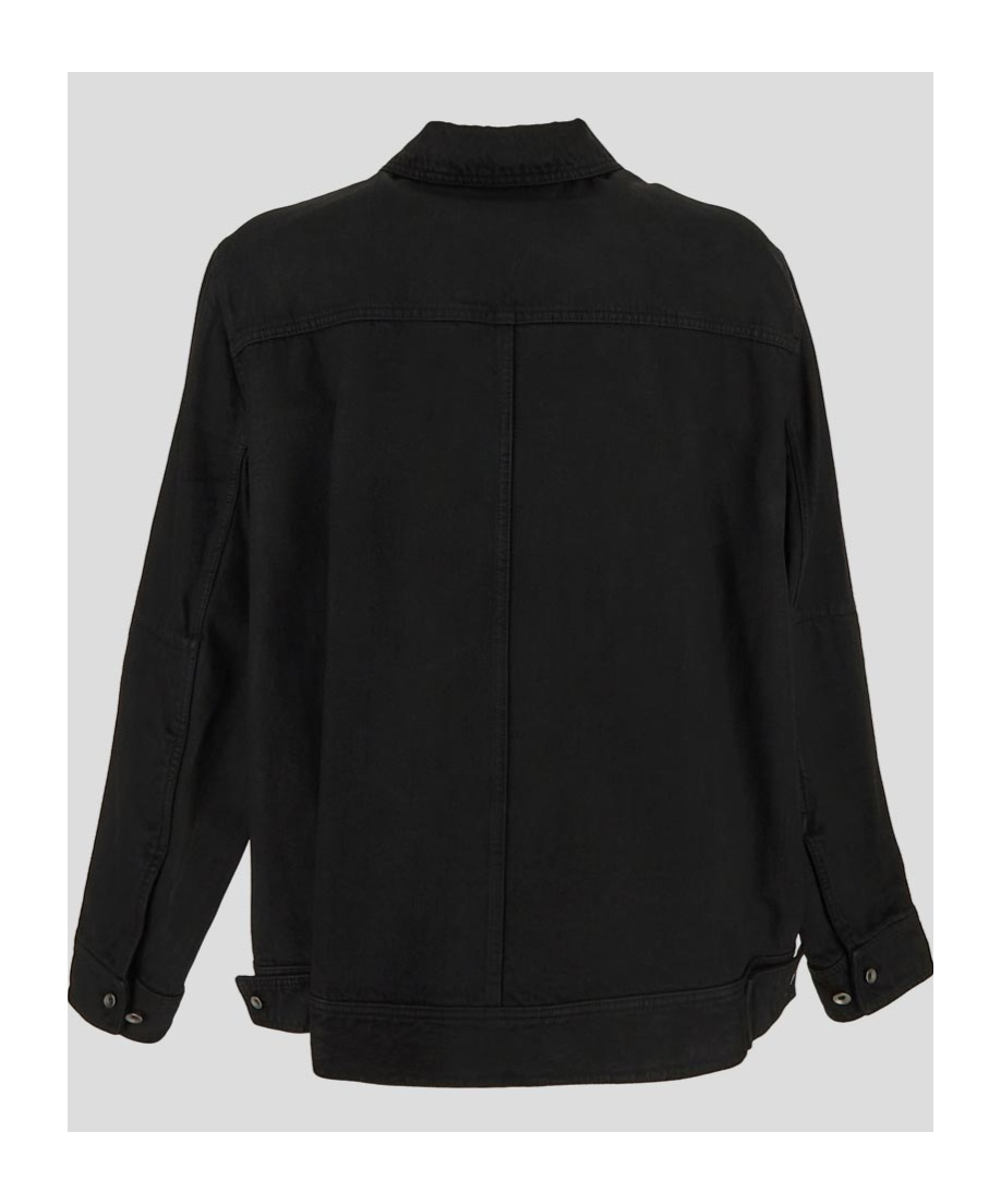 Rick Owens Collared Long Sleeves Jacket With Adjustable Cuffs In Black