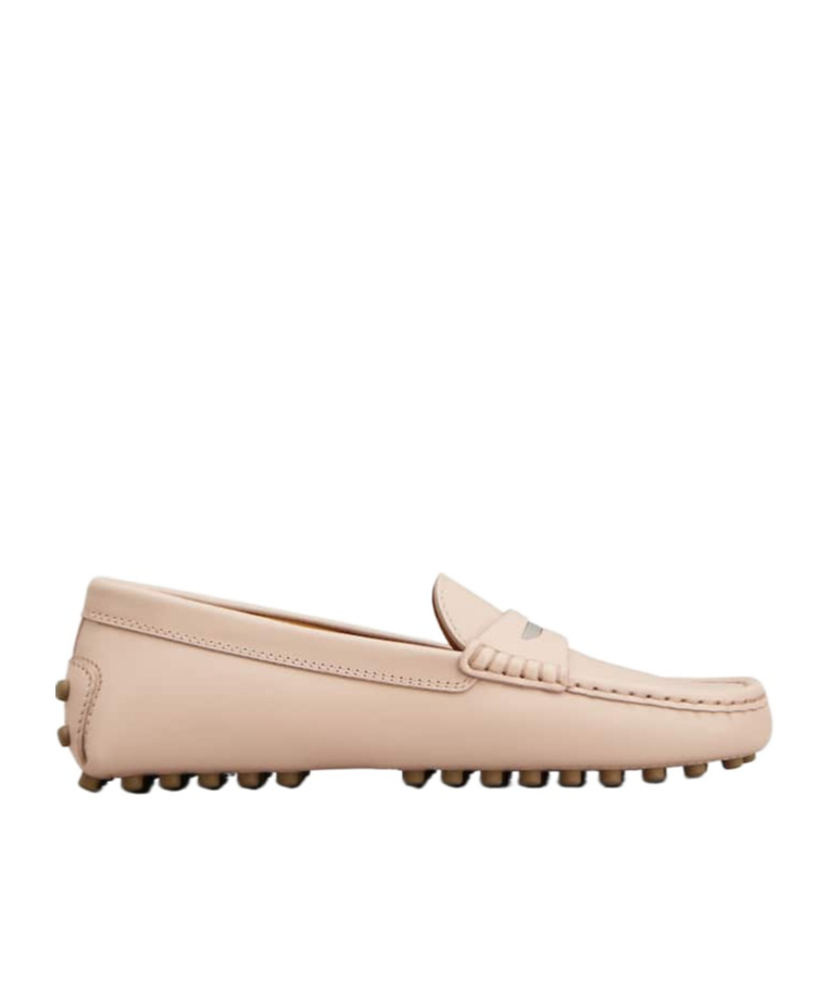 Tod's Round-head Minoccasin-bean Shoes In Nude