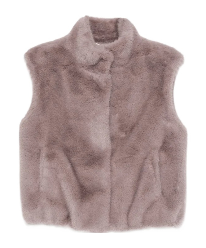 Herno Sleeveless Jacket Shearling Effect In Gray