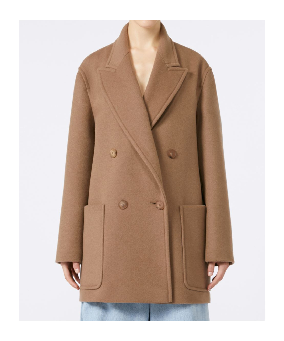 Max Mara Wool And Cashmere Cloth Heavy Jacket In Brown