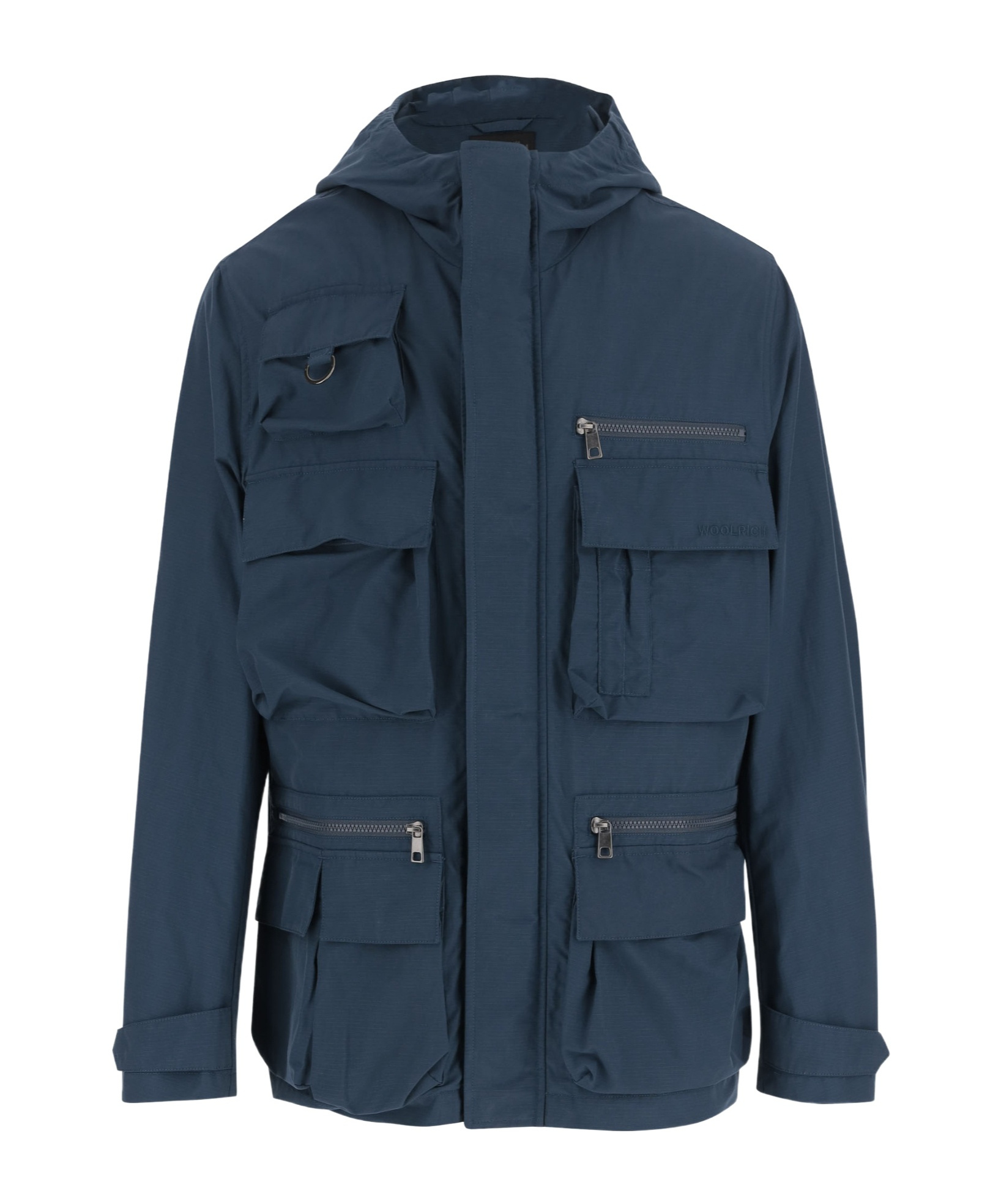 Woolrich Navy Blue Jacket With Press-stud And Zip Fastening In Blue