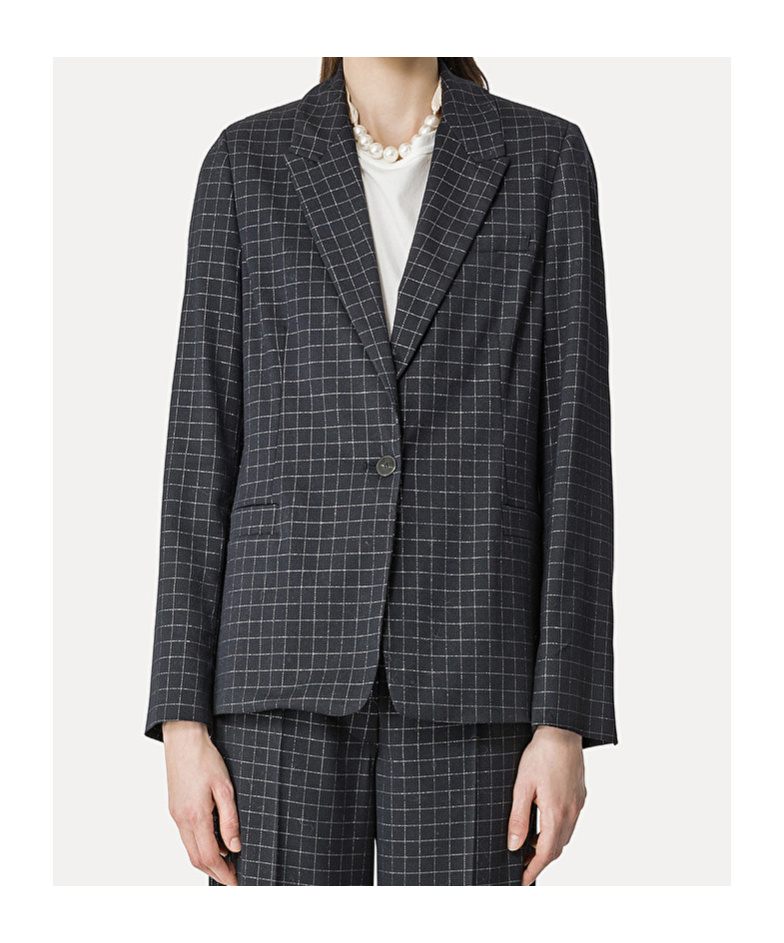 Forte Forte Checked Suit Jacket In Black