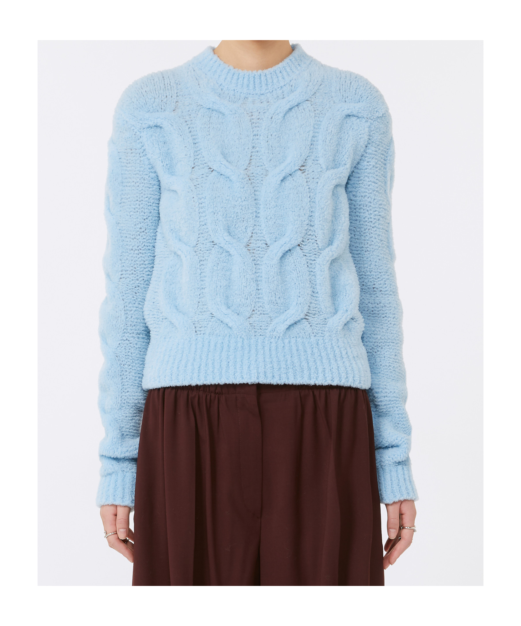 Sportmax Long-sleeved Sweater In Blue