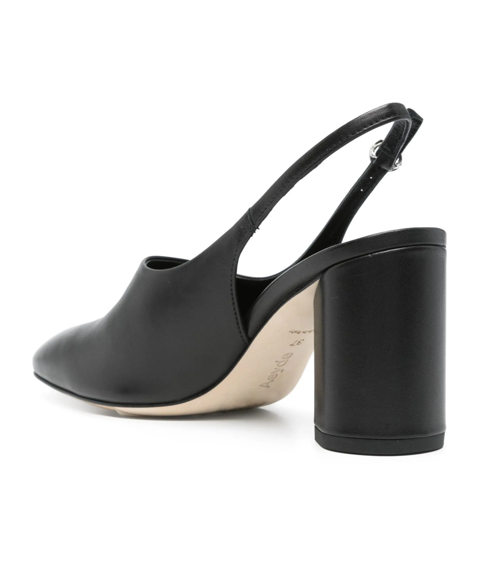 Aeyde 75mm Leather Slingback Pumps In Black