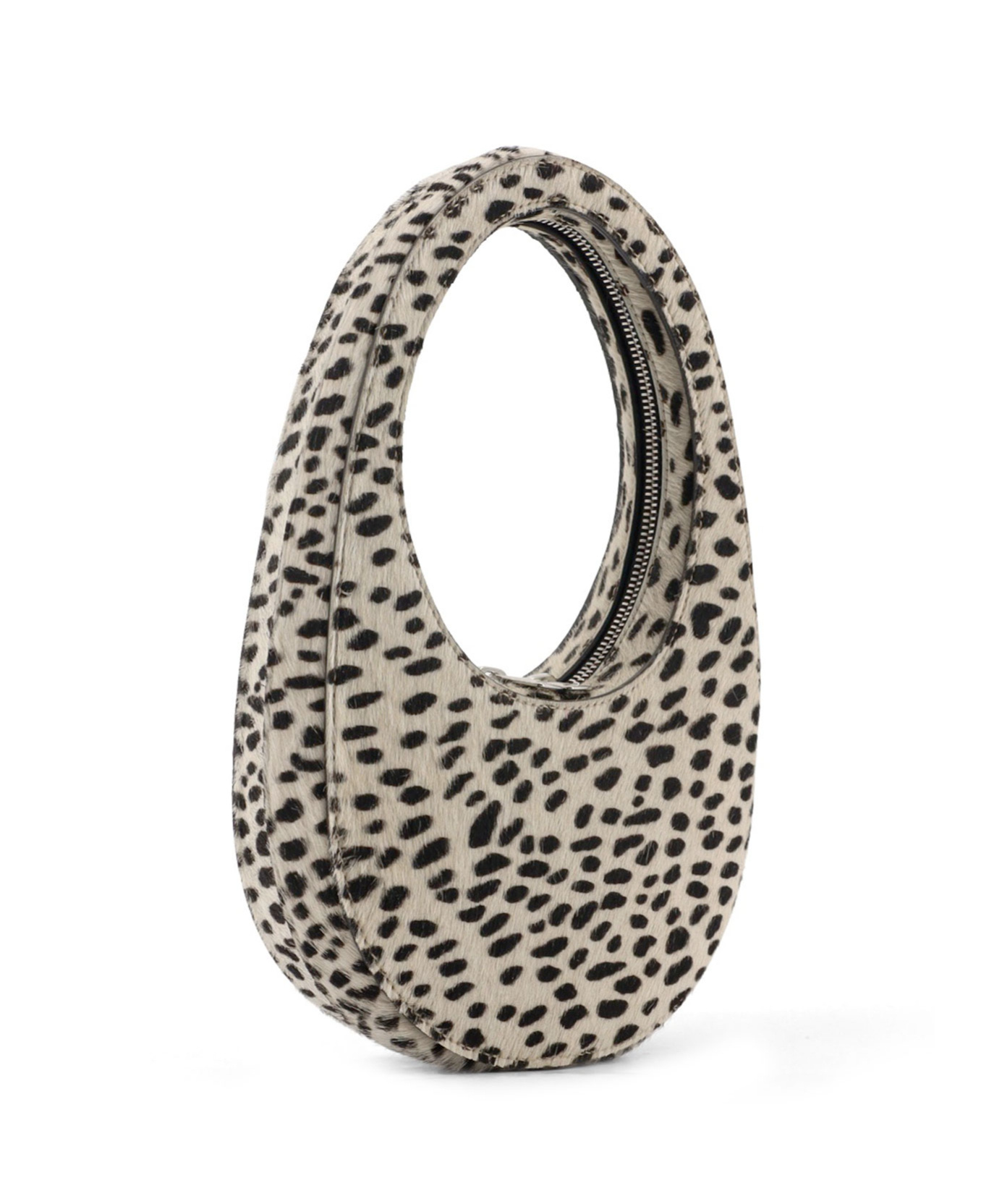 Coperni Ponyhair Oval Handbag Top Handle In Neutral