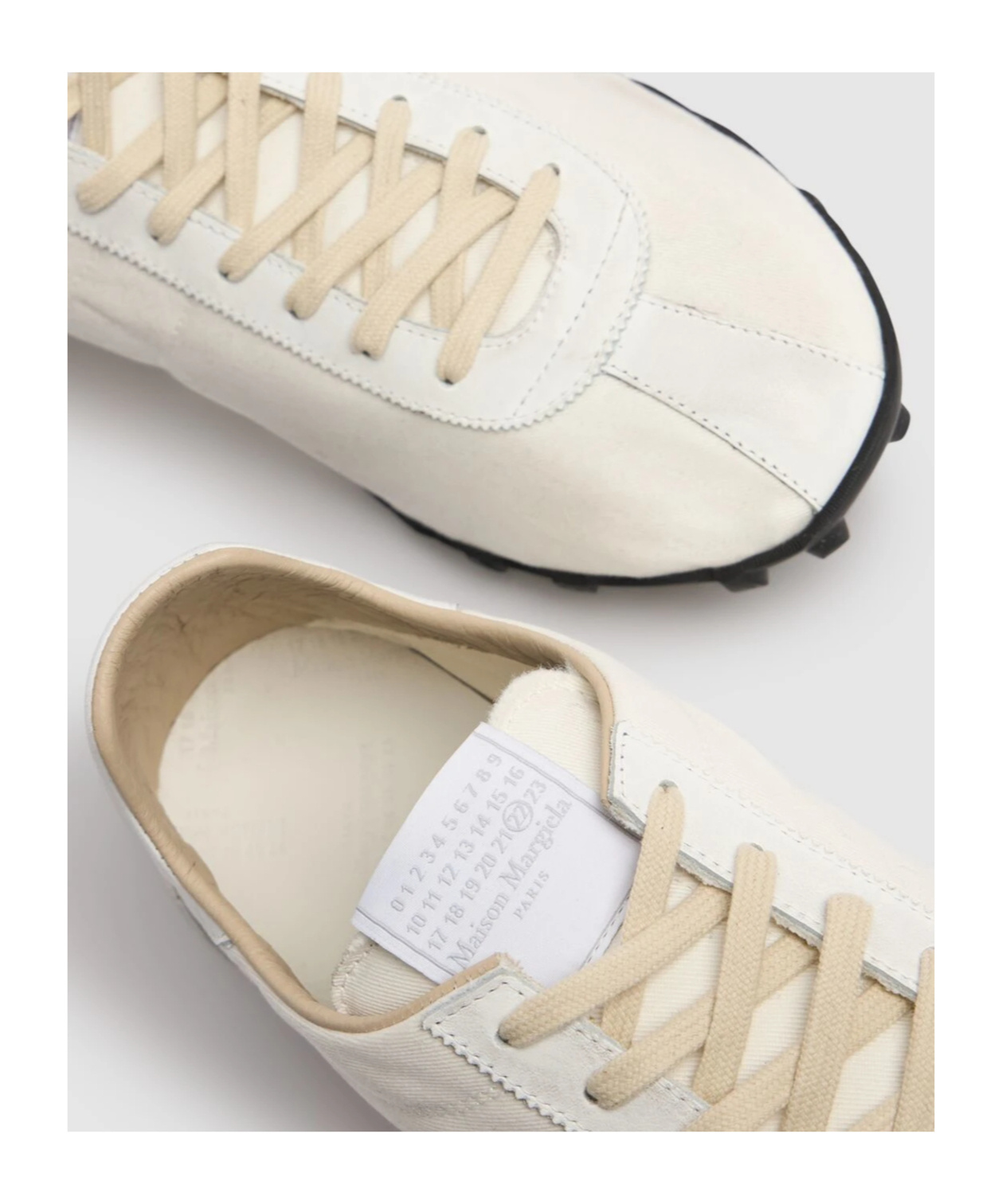 Maison Margiela Sprinters Branded Canvas And Suede Low-top Trainers
