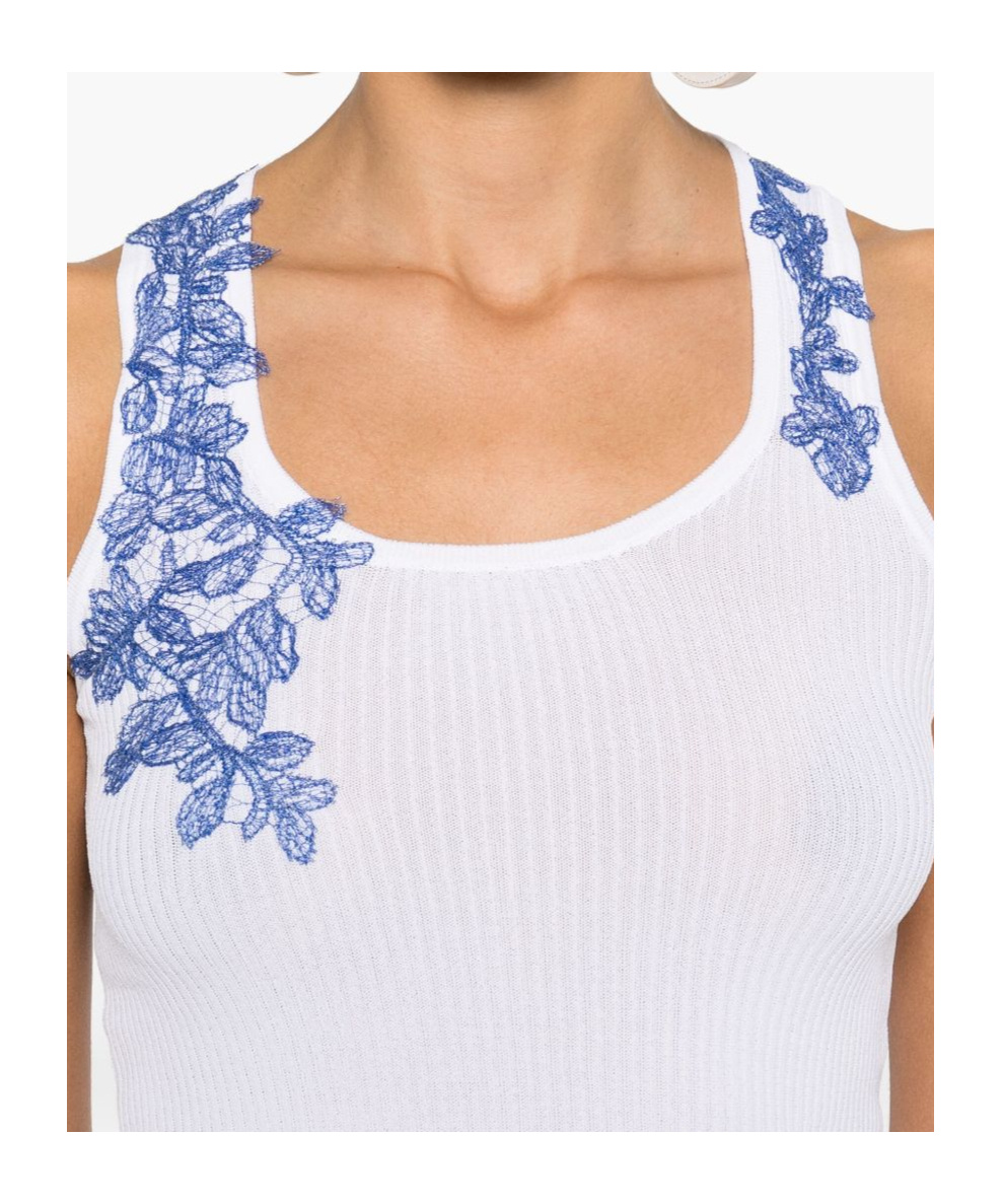 Ermanno Firenze Lace-detail Tank Top