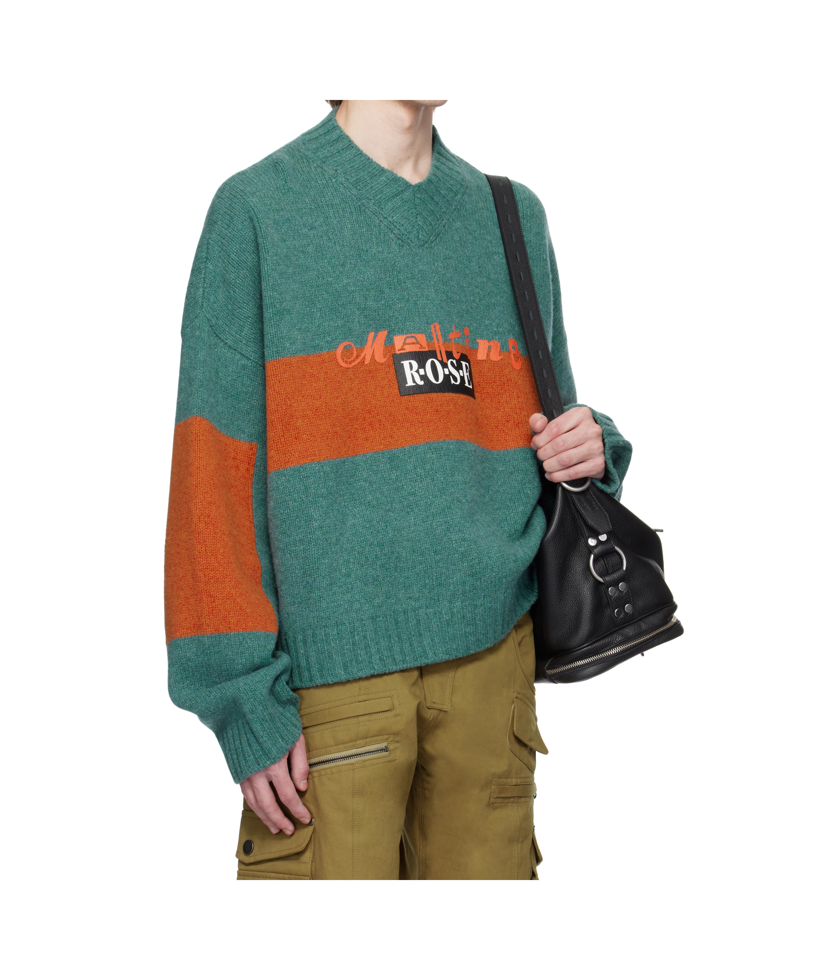 Shop Martine Rose Oversized Sweater In Green Rust