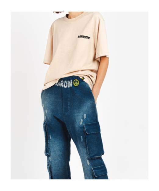 Barrow Unisex Crew Neck T-shirt With Back Smile In Nude