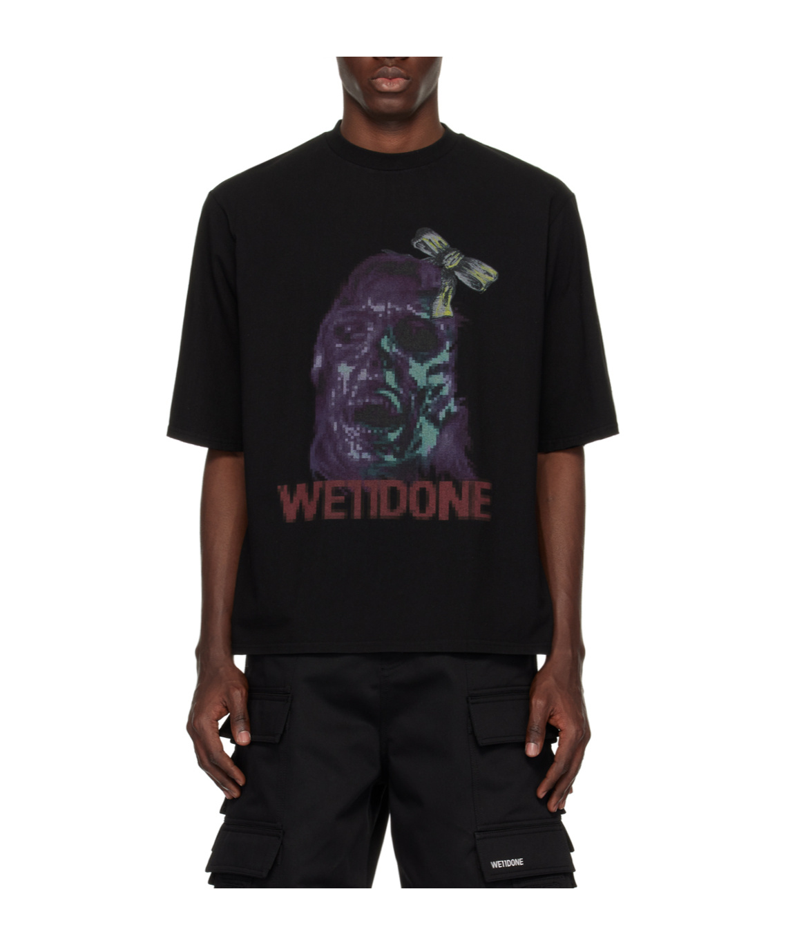 We11 Done Plain Knitted Short-sleeved T-shirt In Black