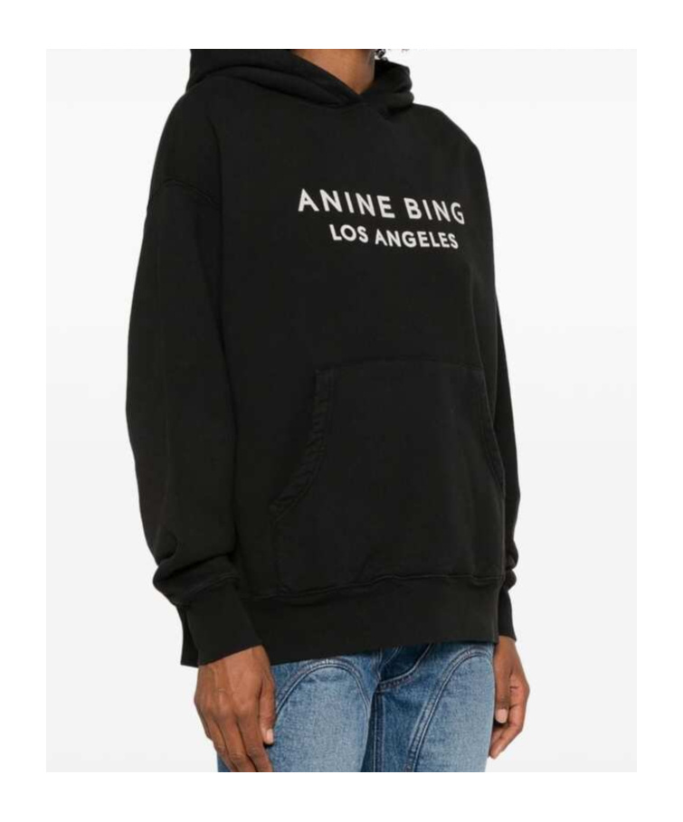 Shop Anine Bing Alto Jersey Hoodie In Black