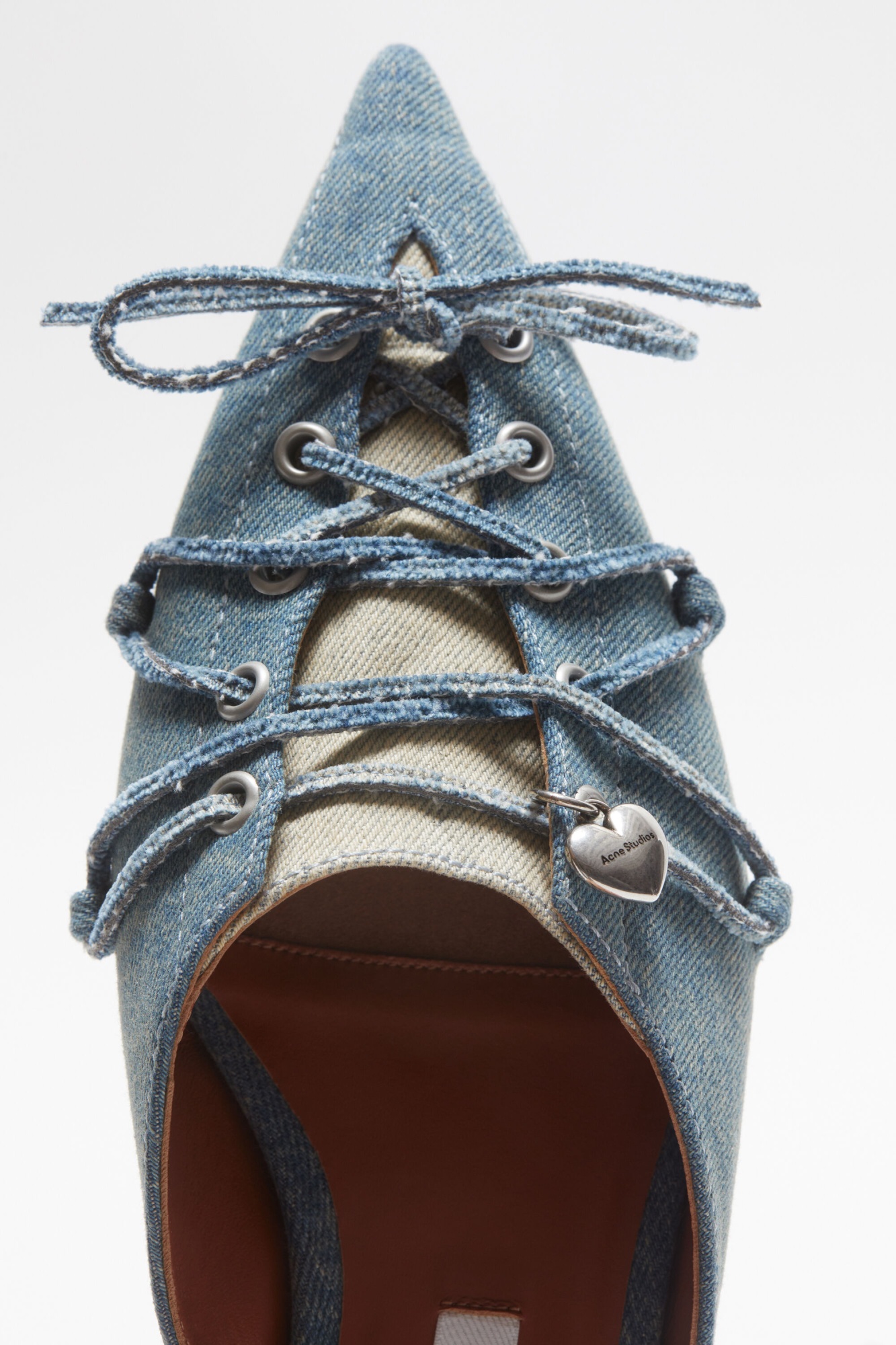 Acne Studios Blue Lace-up Mules In Multicolor