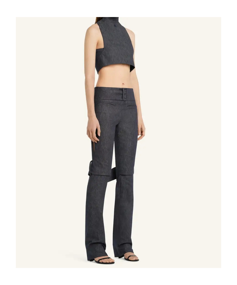 Courrèges Mock-neck Denim Top
