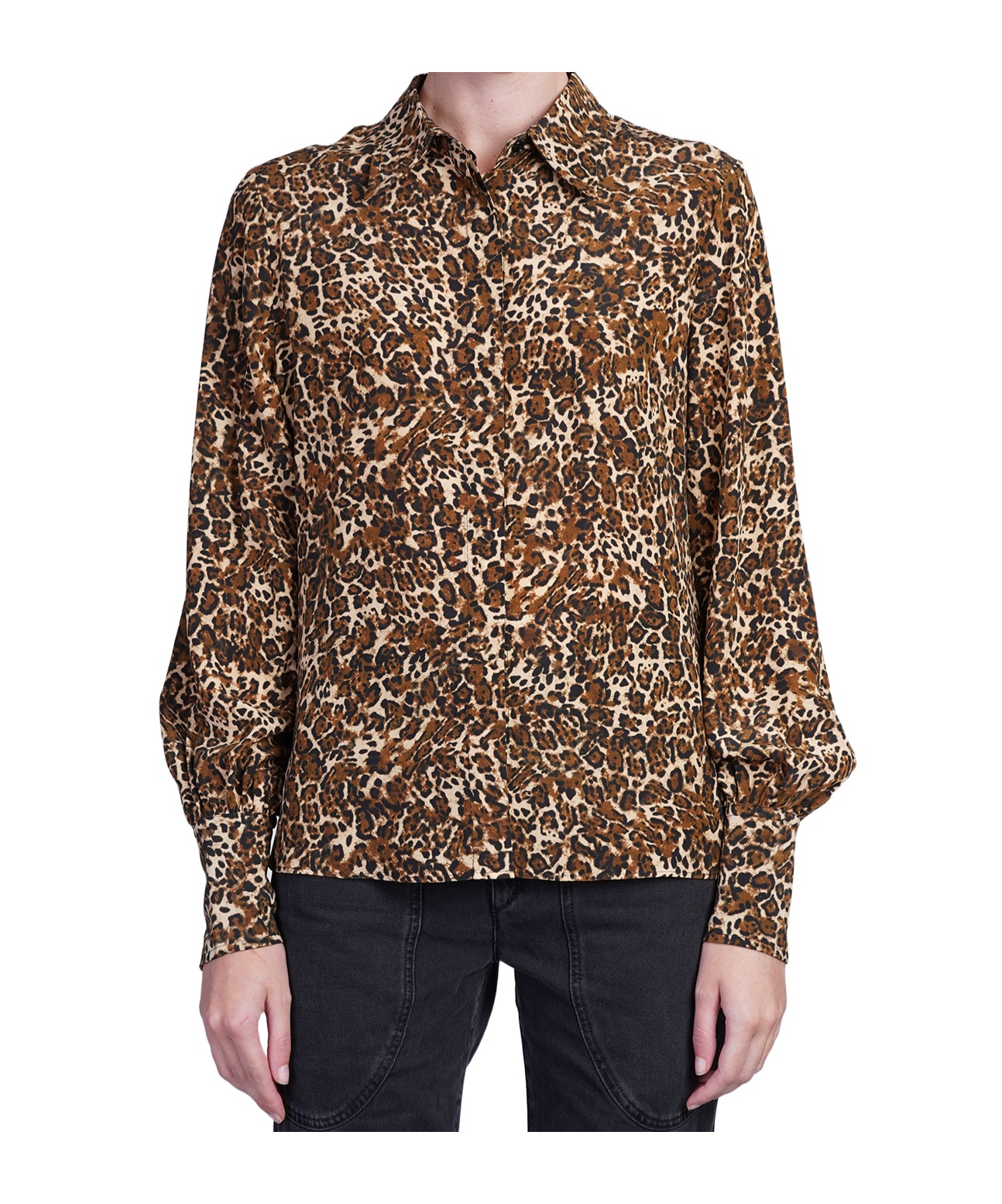 Isabel Marant 'teysa Silk Leopard Print In Brown