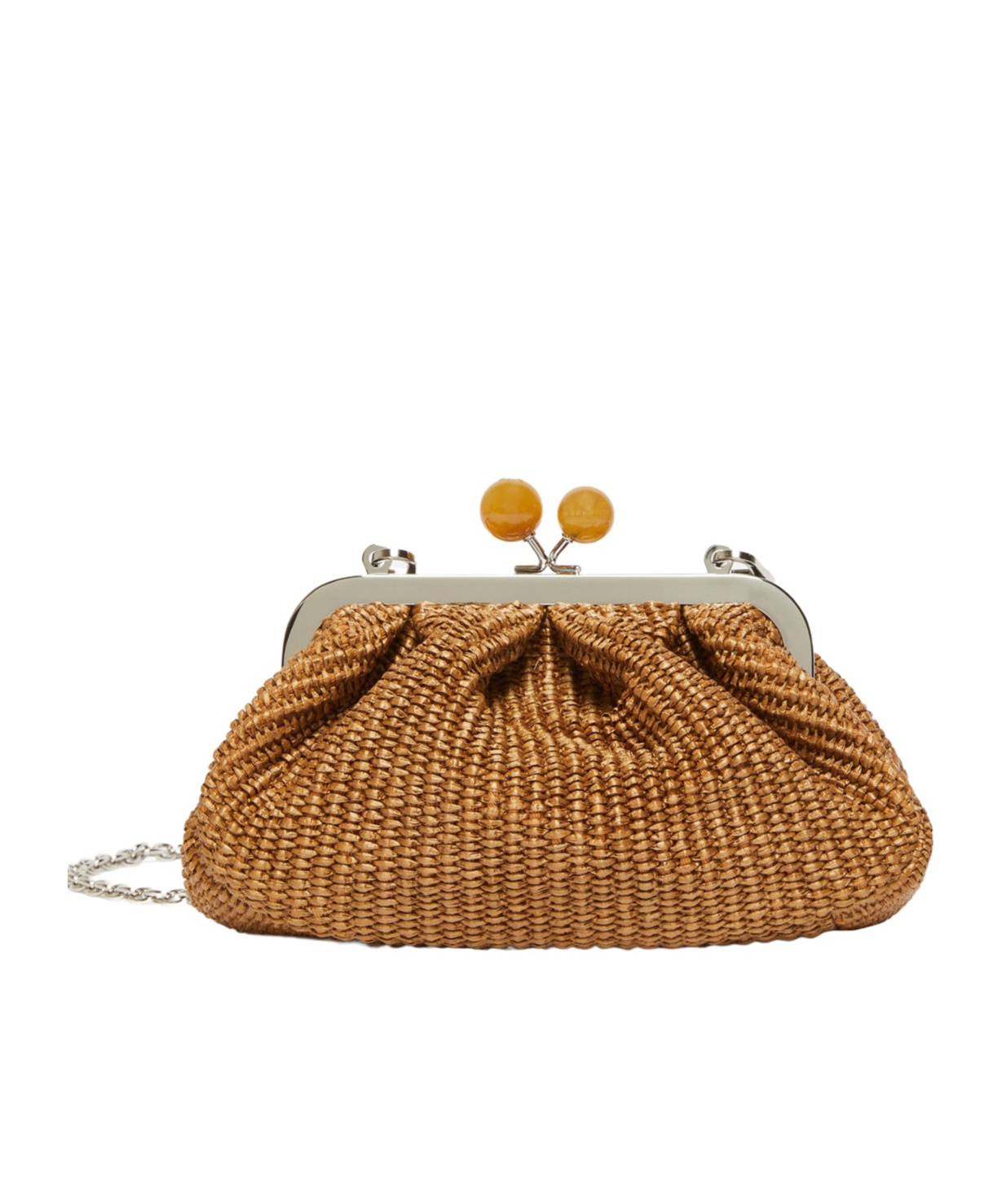 Weekend Max Mara Small Raffia-effect Pasticcino Bag In Brown