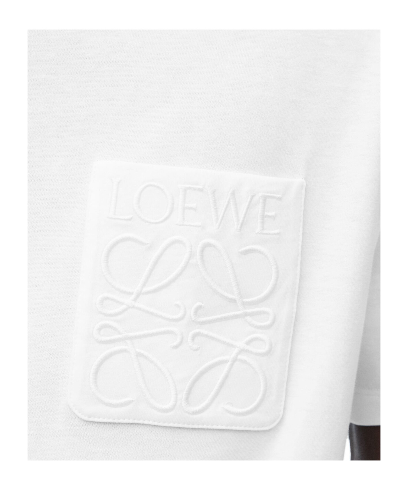 Loewe Anagram Debossed Crewneck Short Sleeve Cotton T-shirt In White