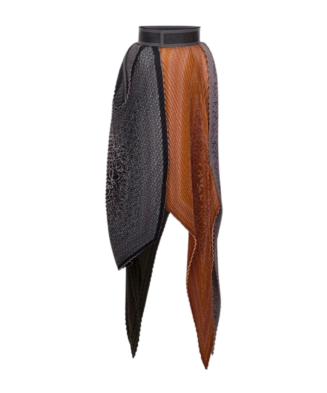 Loewe Pleated Midi Skirt In Black