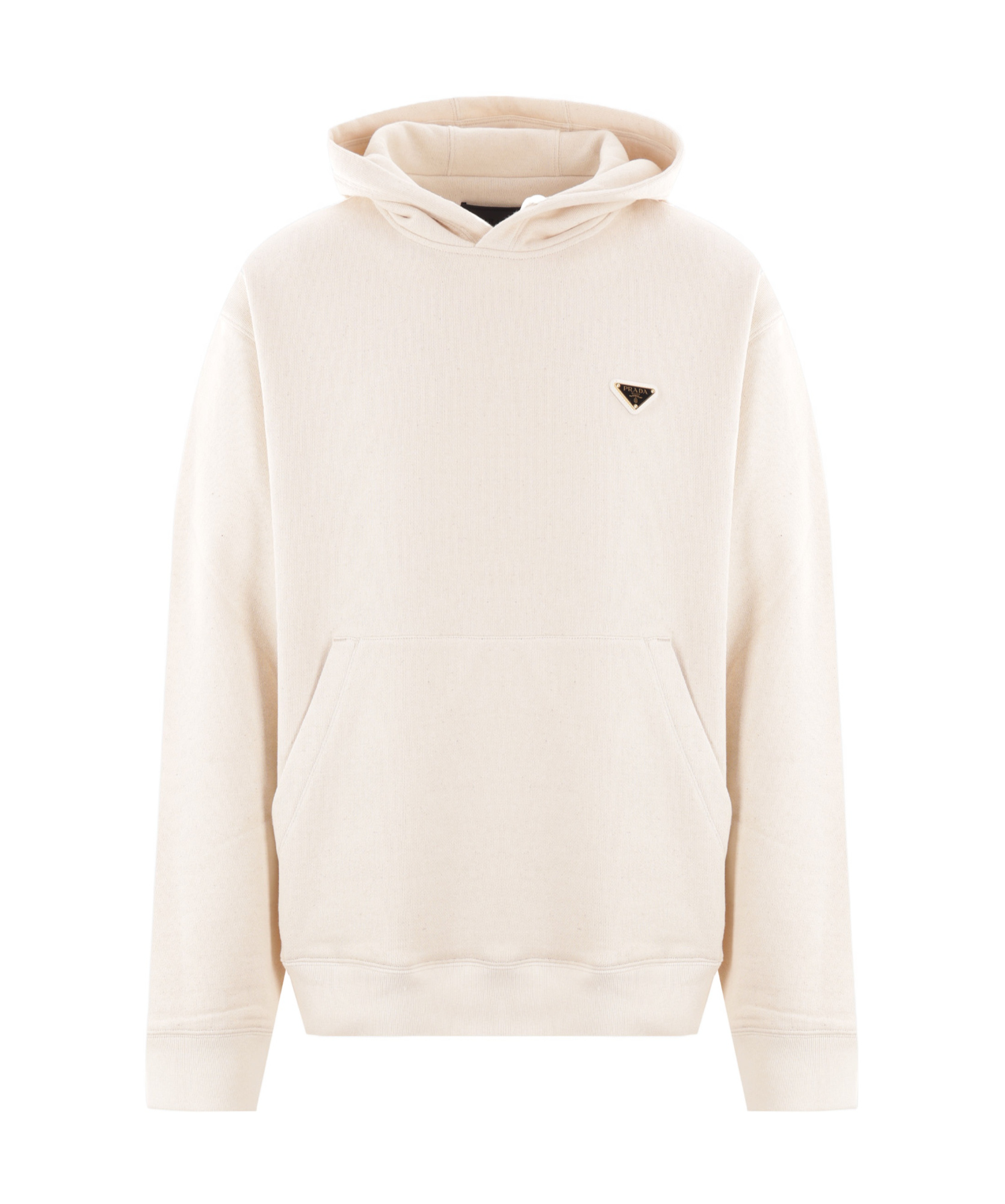 PRADA PRADA LOGO PATCH DRAWSTRING HOODIE