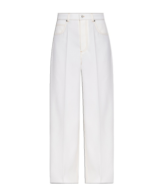 Bottega Veneta Belt Loops Slacks In White