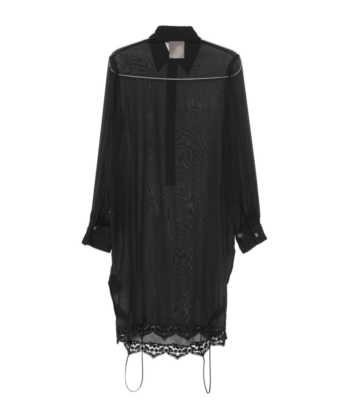 Semicouture Lace-trimmed Shirt In Black