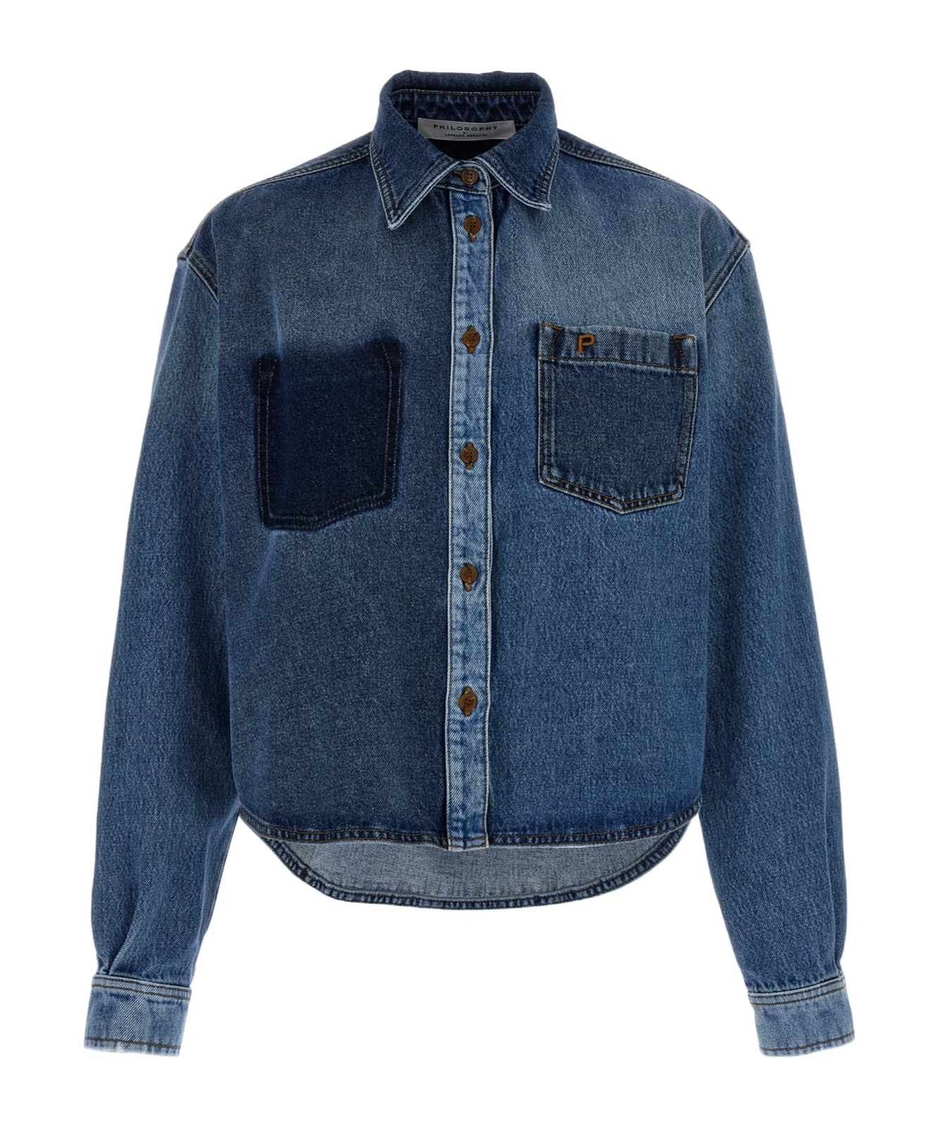 Shop Philosophy Di Lorenzo Serafini Buttoned Denim Shirt In Blue